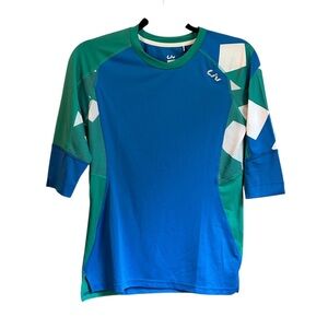 Liv Tangle 3/4 Sleeve Cycling Jersey Women’s SZ US Small‎ Green Blue Breathable